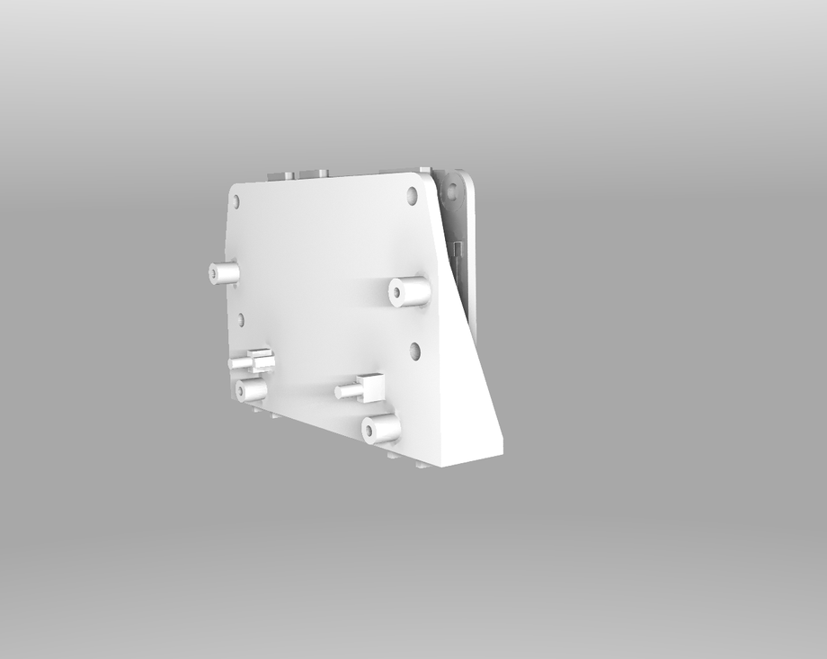 A render of my backplate with a Raspberry Pi Zero sitting in it.