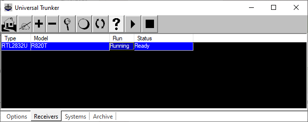 Unitrunker receivers screen